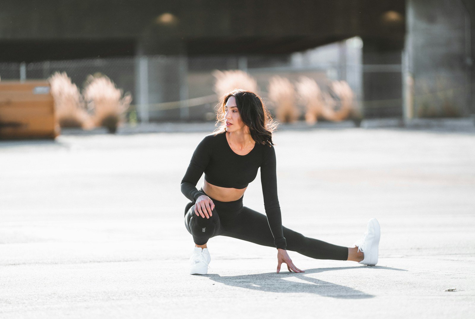 Athlete cooling down after a workout in the gym