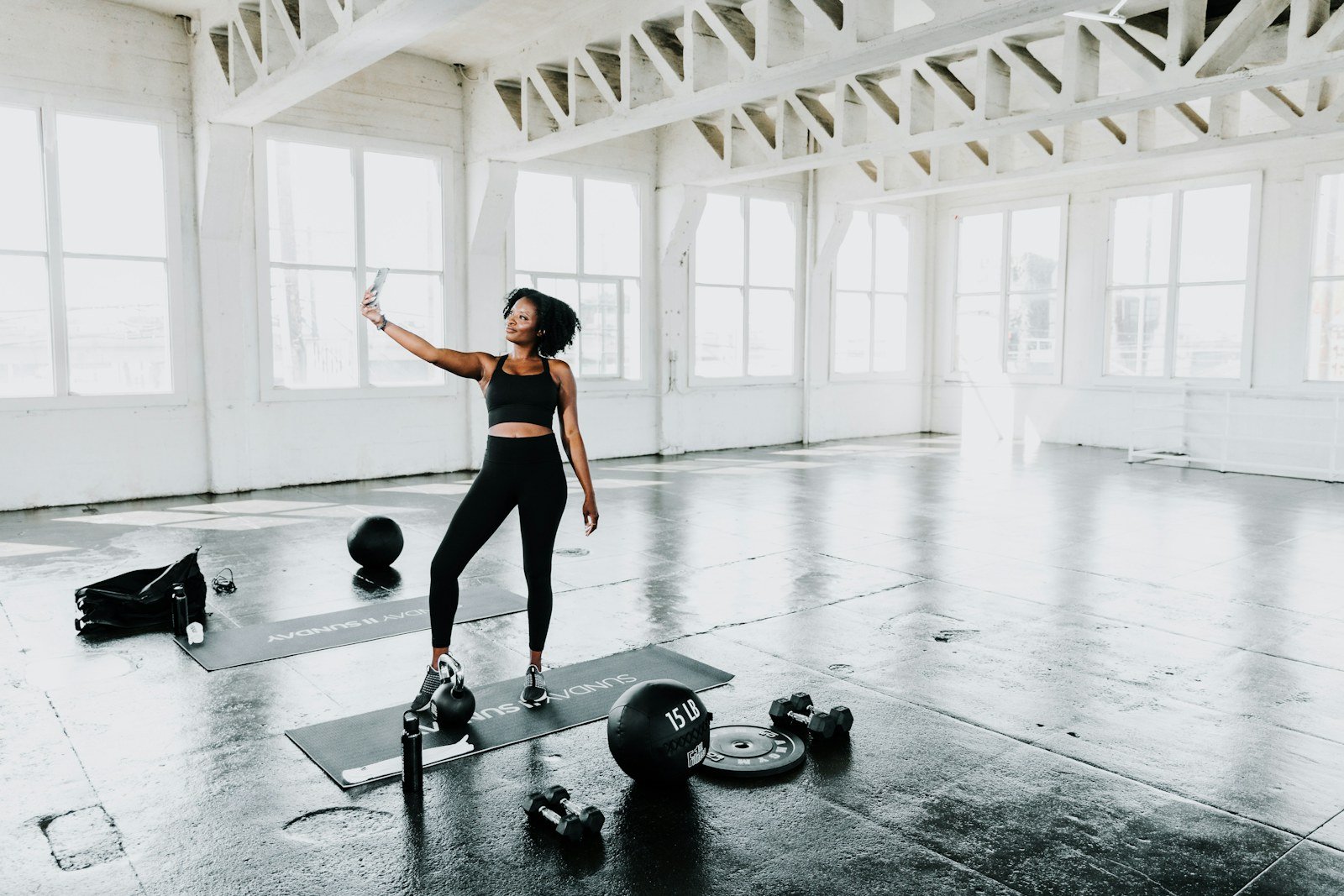 Athlete performing a dynamic warm-up before training