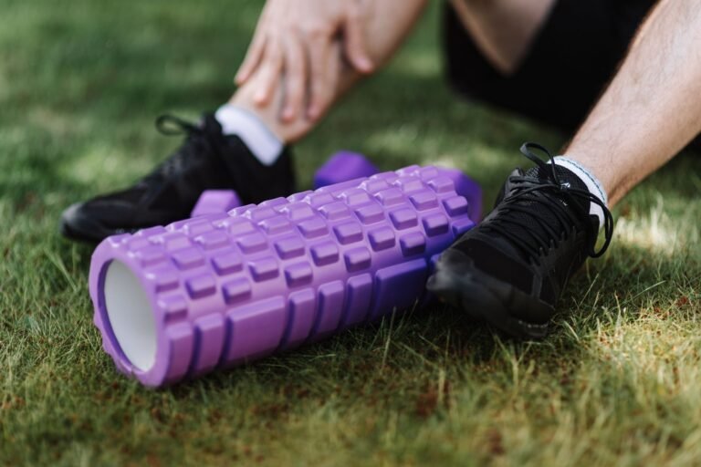 Foam roller and massage gun used as recovery tools