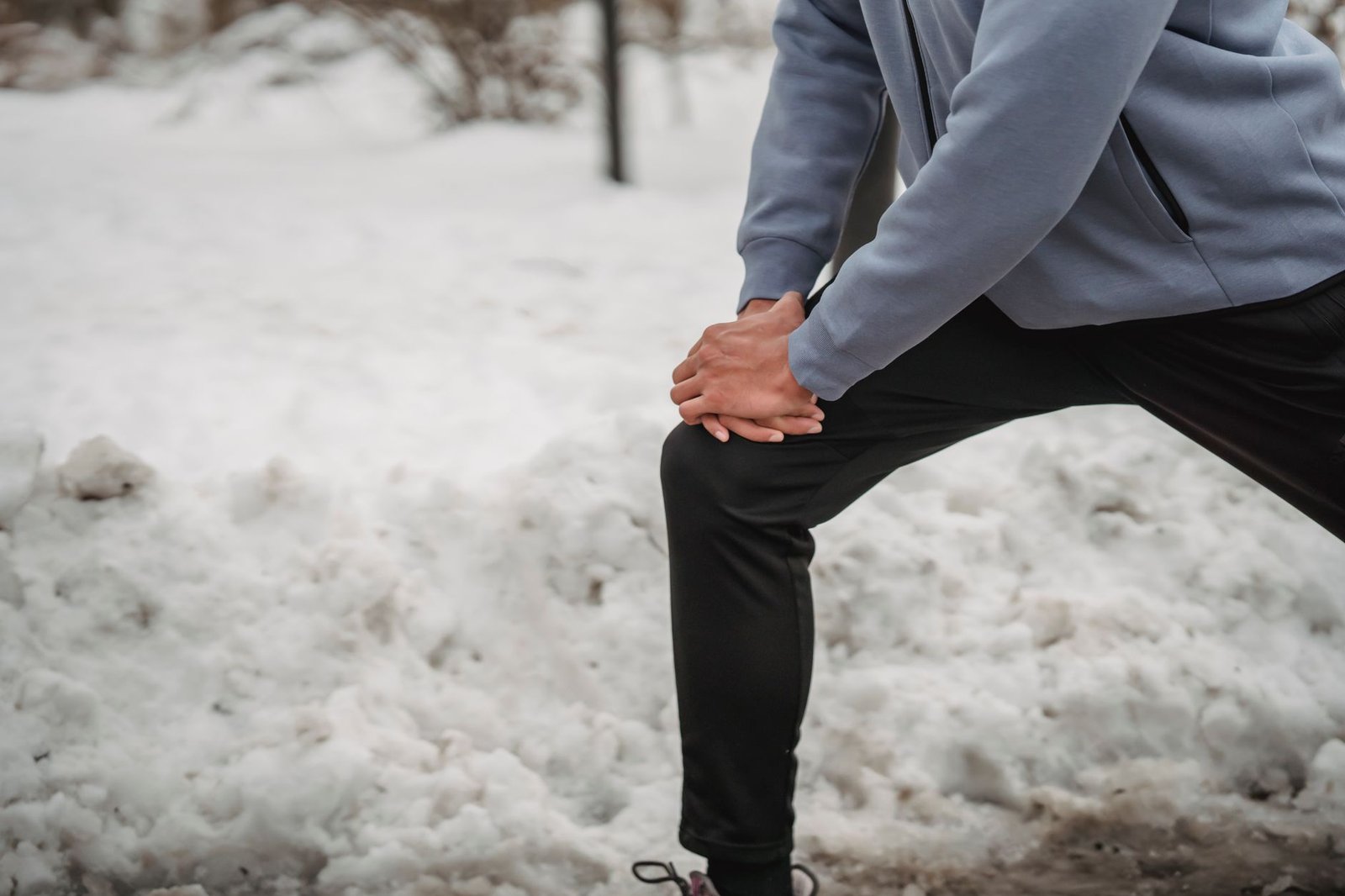 Athlete performing mobility work before training