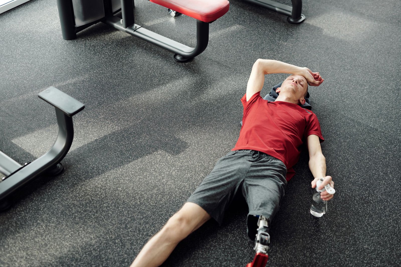 Athlete resting after a demanding workout